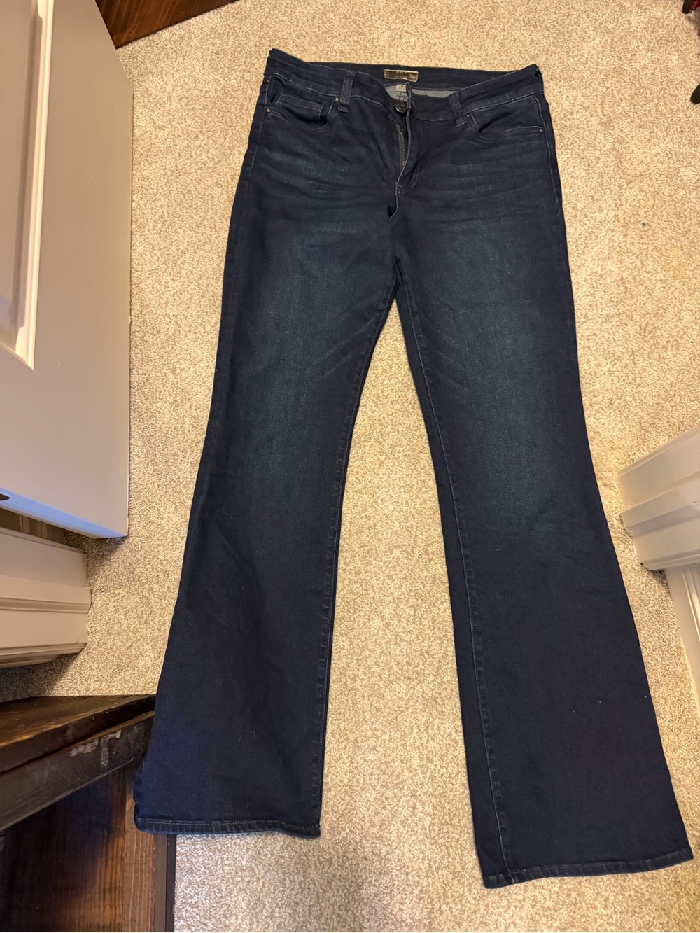 Kut from the Kloth Dark Indigo Flare Jeans. Natalie flare mid rise